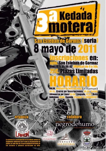 El domingo 8 de mayo, tercera quedada motera