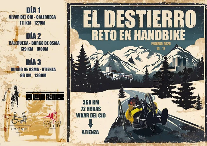El 'handbiker' Daniel Rodríguez recorrió el Camino del Cid