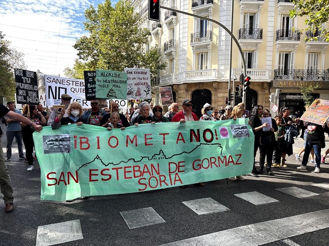 Manifestación en Madrid contra la planta de biogás