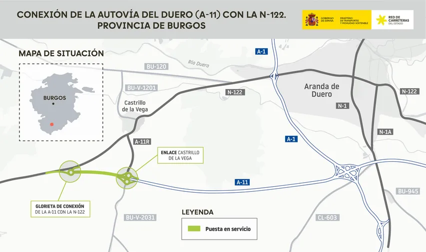 Se abren dos nuevos kilómetros de la A11 en Burgos