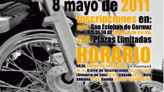 El domingo 8 de mayo, tercera quedada motera