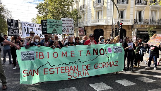Manifestación en Madrid contra la planta de biogás